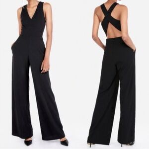 Express Black Cross-Back Jumpsuit